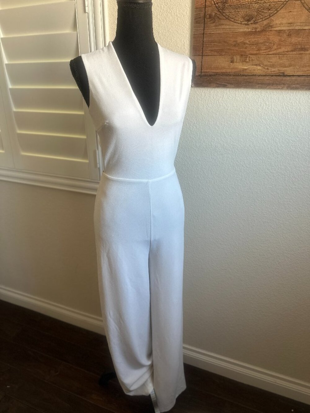 Lulus White Crisscross Back Wide Leg Jumpsuit XS